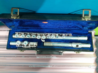 Stunning King Flute with open holes, nestled in a luxurious case, available at Die Skatkis.